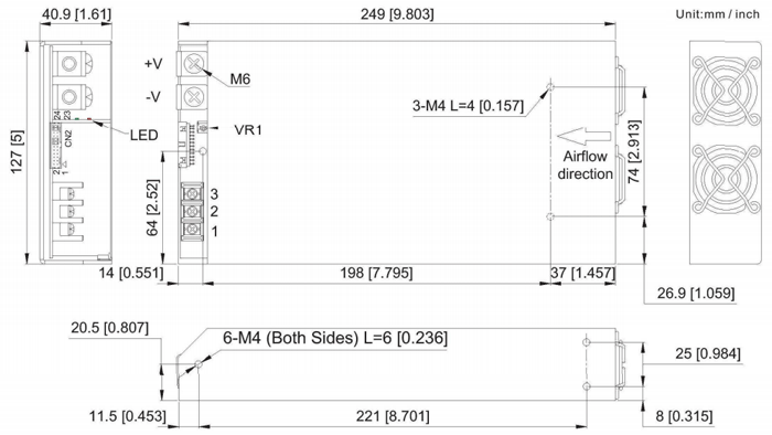 AE 800W Outline Dimensions