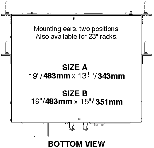 Size A and B Bottom View Dimensions